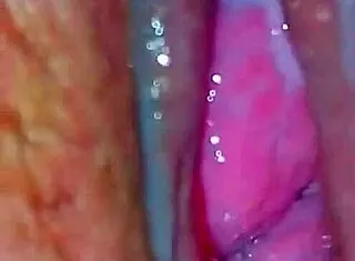 husband fingers wife's hairy pussy up close