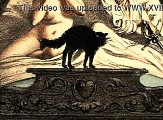 Vintage erotic art displays retro hairy antique scenes