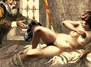 Vintage erotic art displays retro hairy antique scenes