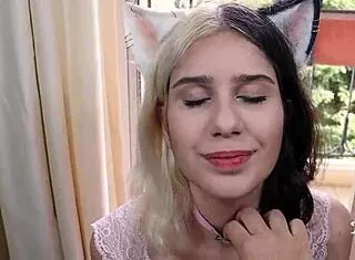 Skinny Otaku Teen Deepthroats on Apartment Balcony with Facial