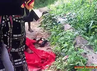 Village ebony slut fucked rough by bbc missionary style