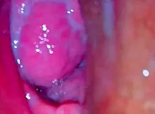 husband fingers wife's hairy pussy up close