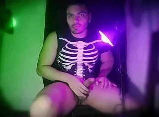 Mora Green Sensual Rhythm Masturbation in Skeleton Outfit