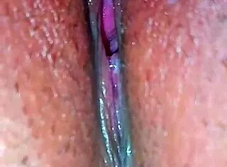 husband fingers wife's hairy pussy up close