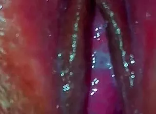 husband fingers wife's hairy pussy up close