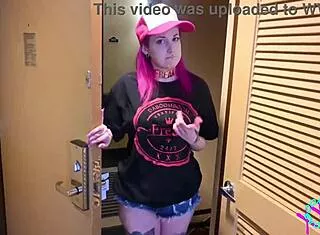 Tattooed Instafreak Lady Lazarus Rides Bent Over Hotel Creampie