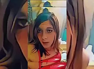 Hot Shemale Rips Clothes Off in Bathroom Tease!