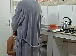 maid swallows boss cum