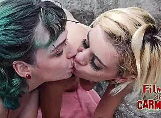 two wet asses bareback fucked poolside hard