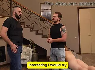 goddess milf dominates cuckold hubby with first-time big tits fetish play