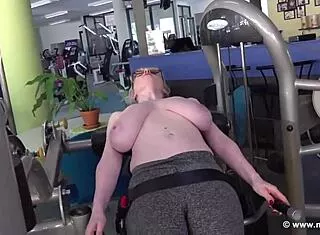 casey d's intense blonde big tits workout session