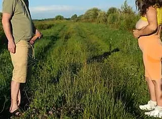 this wild nympho stranger pulls him into risky outdoor sex right in public view