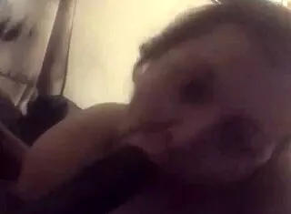 Redhead craves deepthroating that massive black polish cock