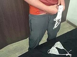 Horny roommate spies panties grabs leads to sloppy creampie pounding