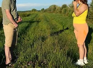 this wild nympho stranger pulls him into risky outdoor sex right in public view