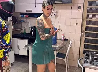 Naked wife takes water delivery guy with her hot huge pussy ready to cum