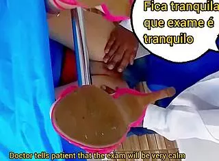 skinny redhead wife flashed and worshipped at secret gyno by cuck hubby!