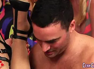 Clothed British Domina Humiliates Dorks With Handjob Gangbang Tease