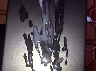 Skinny dude's huge white cock erupts massive cum load