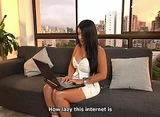internet tech wires up perfect latina pornstar curvy huge tits ass