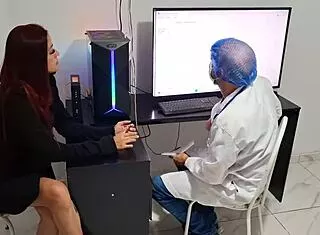 redhead patient squirts pisses during gyno exam dirty talk