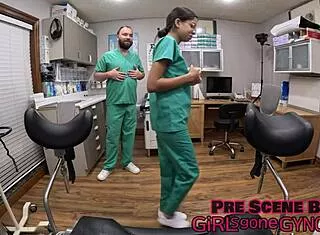 Doctor Tampa and Aria Nicole's Tanned Latex Procedure Close-Up