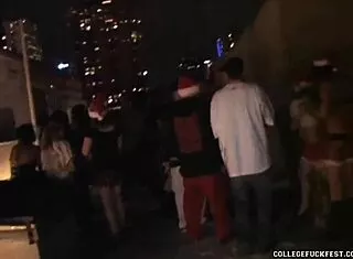 Skinny Redhead Teen Gets Hardcore Creampie Gangbang At University Party