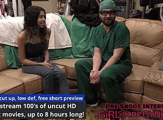 Doctor Tampa and Aria Nicole's Tanned Latex Procedure Close-Up