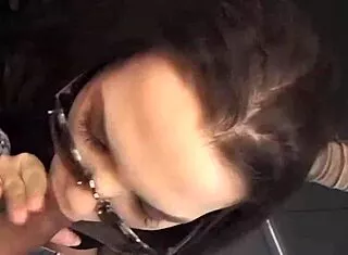 Melody Magic Sucks Cock in Fishnets and Heels!