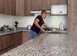 romantic dinner ends with kitchen milf facefucking?