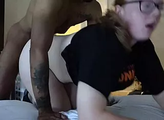 blonde america bends over for muscular bbc creampie doggystyle