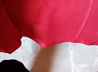 gretala pisses standing in fetish balloon play
