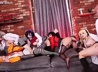 Kakegurui Cosplay Groupsex Five Girls Two Boys Anal Toys