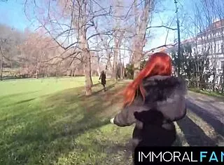 mia trejsi takes double cocks in public egg hunt pounding