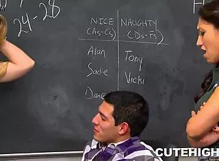 GORGEOUS CLASSMATE FUCKS HORNY POPULAR GUY PETITE BLONDE REALITY