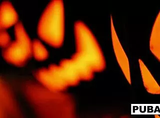 two blondes share halloween tits pussy lesbian scare tease