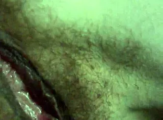 Teen Fingers Gaping Wet Hairy Pussy Close-Up In Low Light