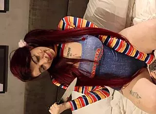 the bride fucky scary halloween doll with pierced nipples big natural tits gets bent over doggystyle interracial