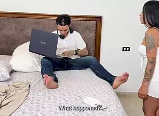 my naughty stepson bribes me slides huge cock deep makes me squirt wildly bathroom