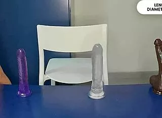 young lola spice tests big dildos for huge orgasm