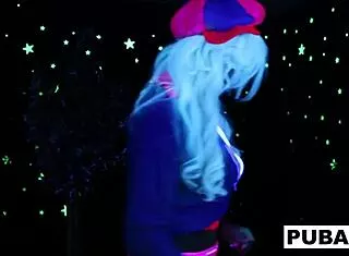 two blondes share halloween tits pussy lesbian scare tease