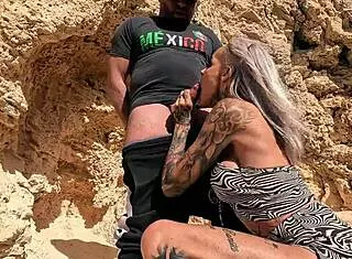 German Fit Mature Wife Sophie Logan Big Tits Inked Risky Cheating Beach Fuck