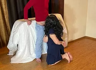 stepmom welcomes stepson for anal sex and deep blowjob bliss