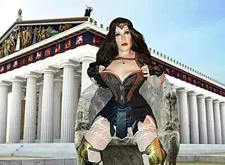 gilf wonder woman granny rams dildo like a goddess