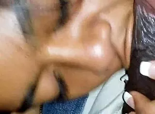 ebony lips wrap cock deep in steamy car suck