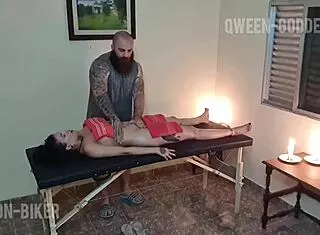 i got seduced in my first oiled massage huge tits cowgirl cum explosion