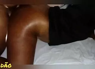 mysterious thrusts into ebony ass doggy style amateur session