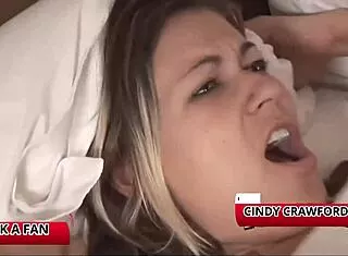 Busty Cindy Crawford Drains Massive Cock At Porn Convention Cumshot