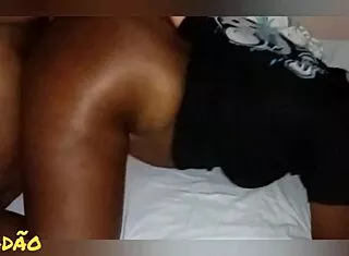 mysterious thrusts into ebony ass doggy style amateur session