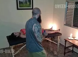 i got seduced in my first oiled massage huge tits cowgirl cum explosion